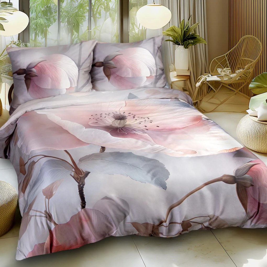 SATÉNOVÉ OBLIEČKY SATYNLOVE PREMIUM 140X200 CM, 1KS 70X90 CM KVETY