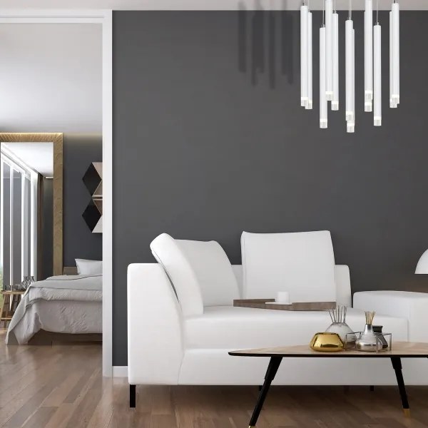 LED Luster na lanku ALBA 12xLED/1W/230V biela