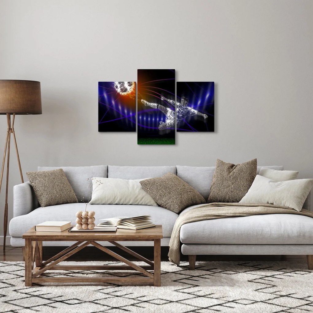 Obraz futbalistu v skoku (90x60 cm)