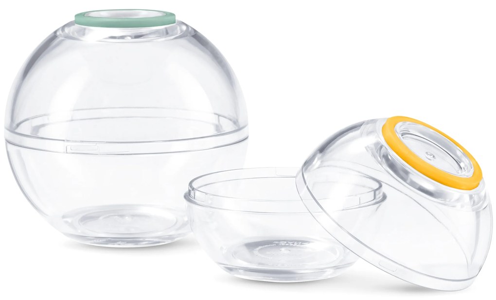 2 guľaté nádobky na uchovávanie potravín