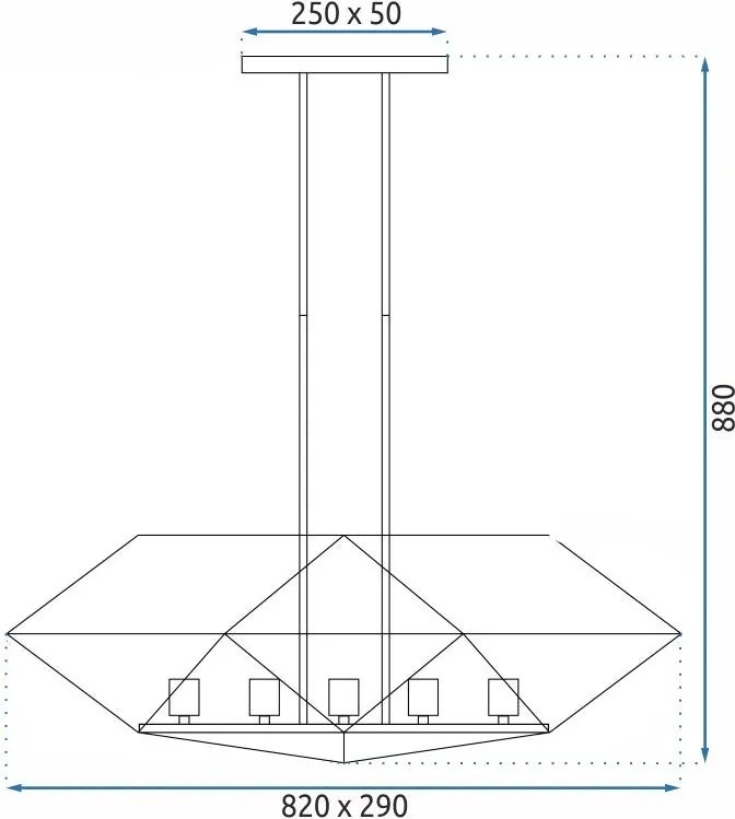 Toolight Toolight, stropné svietidlo 5xE27 APP1037-5CP, čierna, OSW-05561
