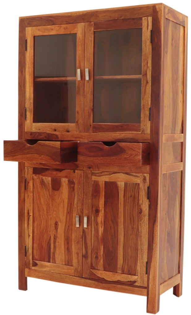 furniture-nabytek.cz - Vitrína presklená s drevom palisander 100x180x45