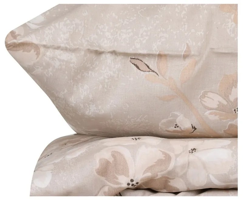 Béžové bavlnené obliečky na dvojlôžko s plachtou 200x220 cm Elena – Mijolnir