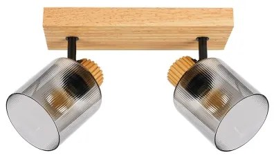 Brilagi - Bodové svietidlo HYGGE 2xE14/15W/230V drevo/dymové