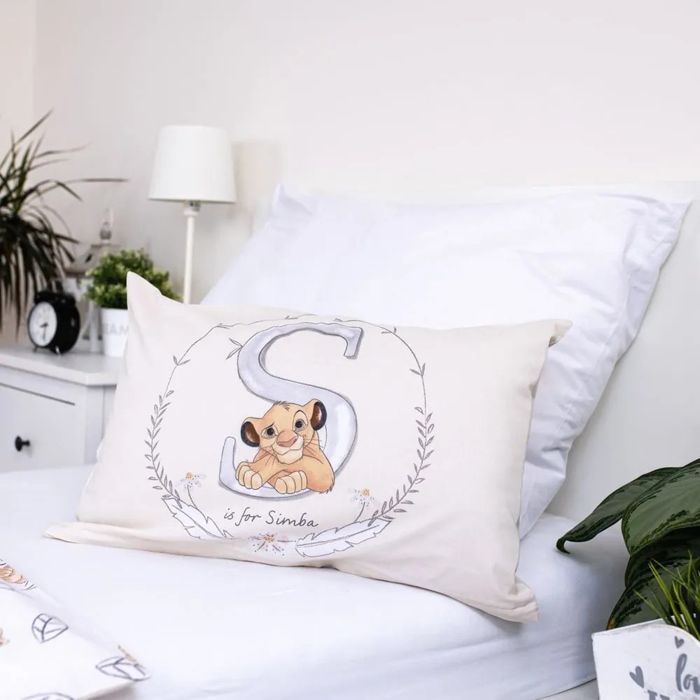 Svetložlté bavlnené detské obliečky do postieľky 100x135 cm Lion King "Best Friends" – Jerry Fabrics