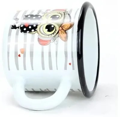 Belis Smaltovaný hrnček Sova music, 7 cm, 0,25 l