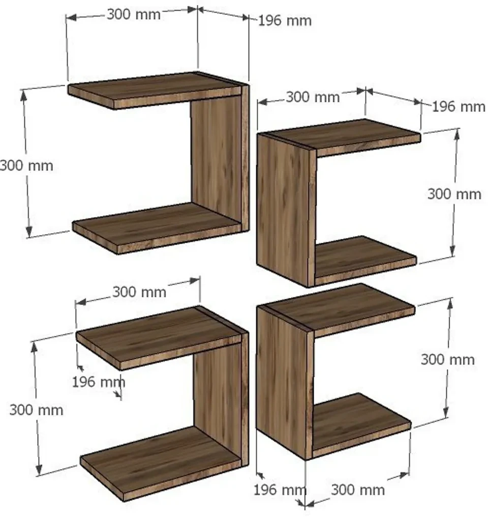 Podstavec pod policu Sapphire Oak, 4 ks