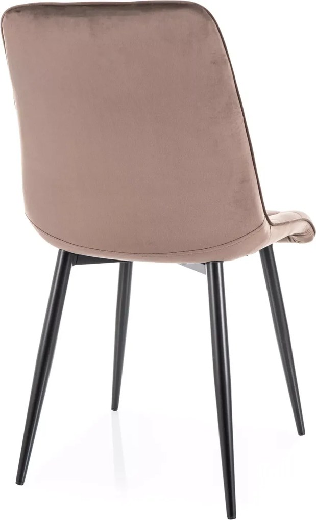 SI Elegantná zamatová stolička kapučín