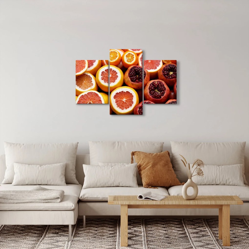 Obraz pomarančov a granátových jabĺk (90x60 cm)