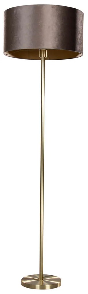 Stojacia lampa mosadz s velúrovým tienidlom hnedá 50 cm - Simplo