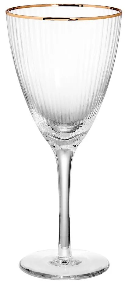 GOLDEN TWENTIES Poháre na víno so zlatým okrajom 280 ml
