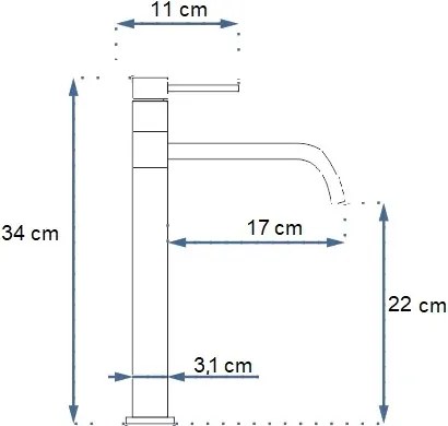 Rea Lugano, vysoká umývadlová batéria, chrómová, REA-B5000