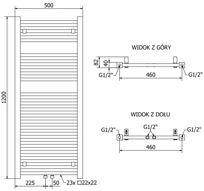 Mexen Pluton, elektrické vykurovacie teleso 1200x500 mm + vykurovacia tyč 600 W, čierna, W106-1200-500-2600-70
