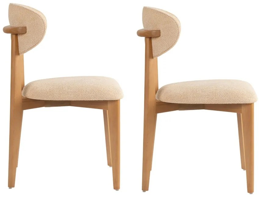 Sada jedálenských stoličiek Lionte Beige and LightOak, 2 ks