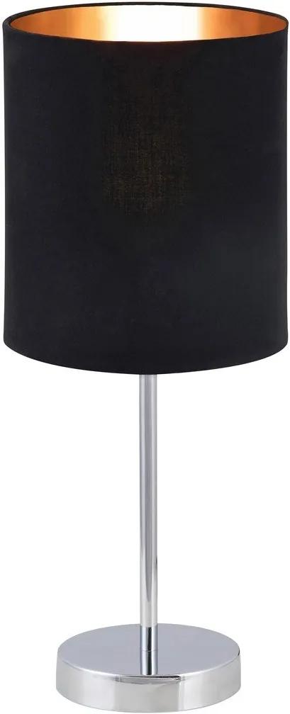 RABALUX 2523 Monica textilné lampička E27 60W čierna / chróm