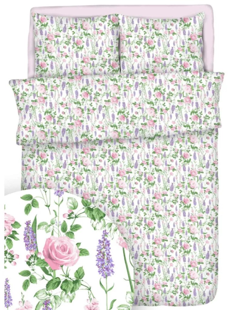 Obliečky krepové Lavender TiaHome - 1x Vankúš 90x70cm, 1x Paplón 140x200cm
