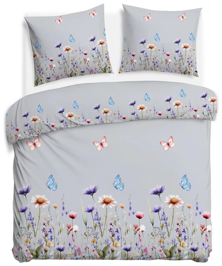 FLANELOVÉ OBLIEČKY FLANELOVE 180X200 CM, 2KS 70X80 CM KVETY