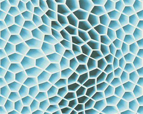 Vliesové tapety, 3D plástu modré, Harmony in Motion by Mac Stopa 327092, A.S. Création, rozmer 10,05 m x 0,53 m