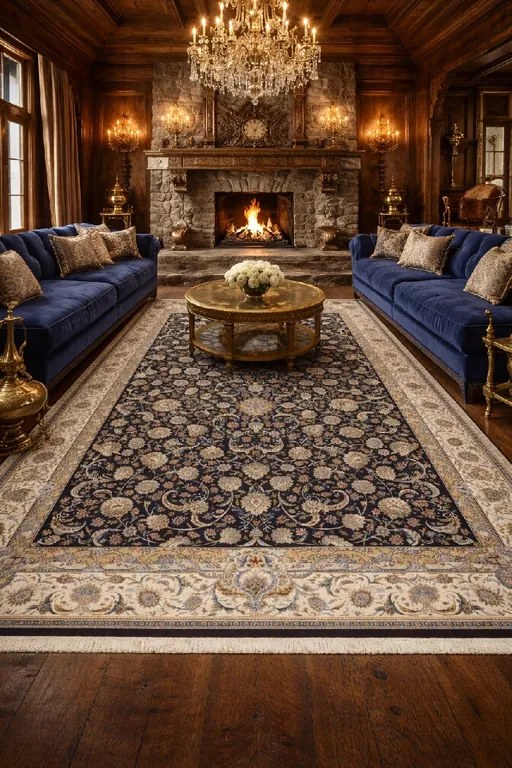 BE Koberec Sultan 1200 Dark Blue – modrý obdĺžnikový Rozmer: 250x350 cm