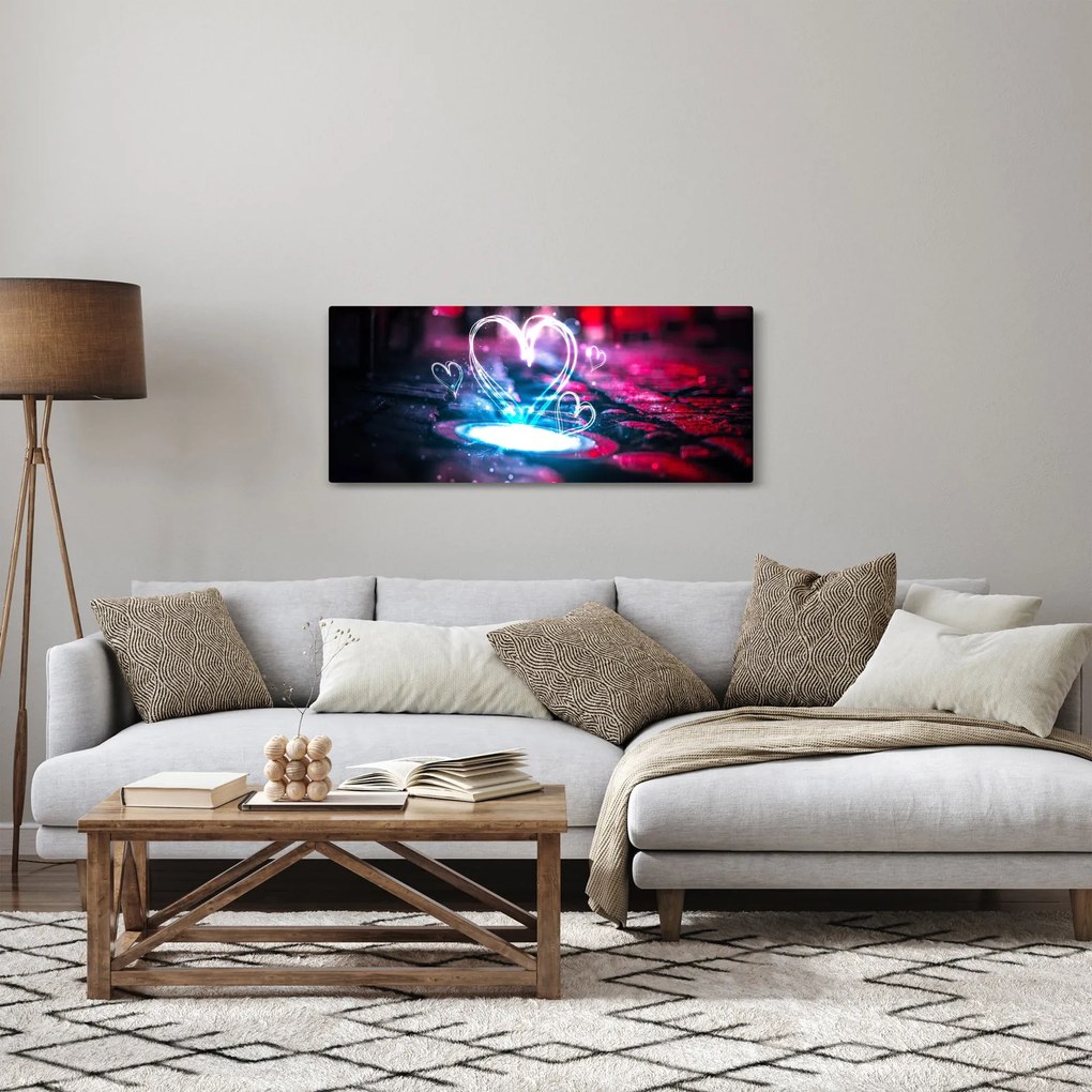 Obraz svetelného srdca (120x50 cm)