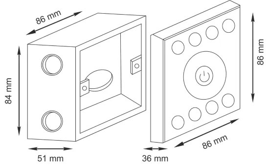 Dotykový spínač so stmievačom pre jednofarebné LED pásiky 12-24V 4-kanálový
