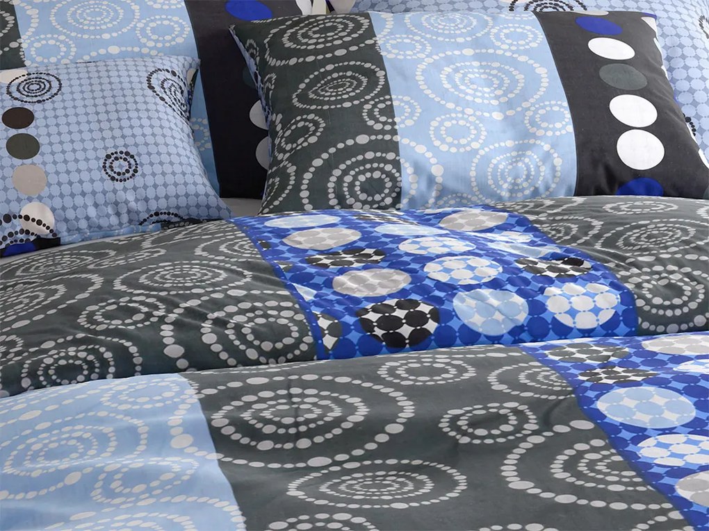 Bavlnené obliečky CIRCLES BLUE, modrá Rozmer obliečky: 70 x 90 cm | 140 x 200 cm