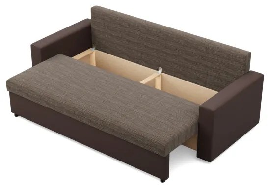 Trojmiestna rozkladacia sedačka LUNA hnedá / cappuccino