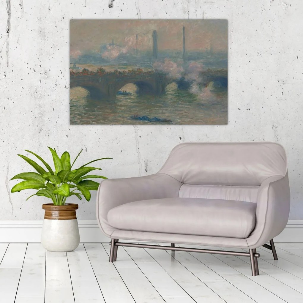 Obraz - Claude Monet, Waterloo Bridge, Gray Day, reprodukcia (90x60 cm)