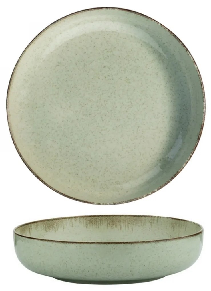 Porcelánová sada 24 ks talířů GreenFantasy zelená