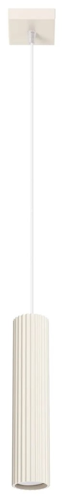 Závesné svietidlo Karbon, 1x béžové kovové tienidlo