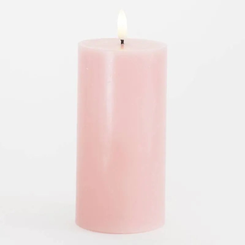 SIRIUS LED vosková sviečka Sille, svetloružová, 7,5 x 15 cm