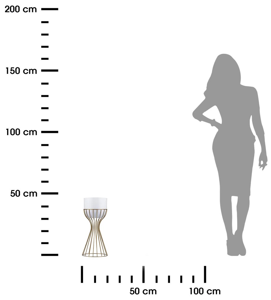 KOVOVÝ KVETINÁČ SO STOJANOM GLAM 46X20 CM BIELA/ZLATÁ