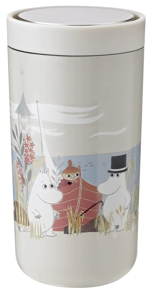 Stelton Nerezový termohrnček To Go Click Light Grey Moomin 200 ml