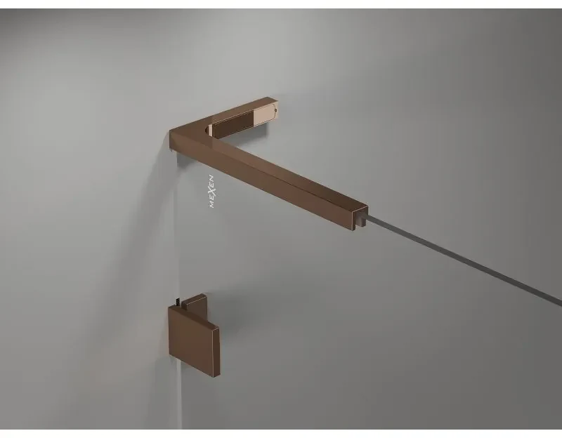 Mexen Lunar, L Duo výklopný sprchový kút 115 x 85 cm, 8mm číre sklo, profil ružové zlato, 834L-115L-085P-60-00