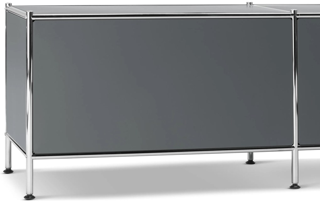 Nízka skrinka »CN3« s 3 výklopnými dvierkami, sivá