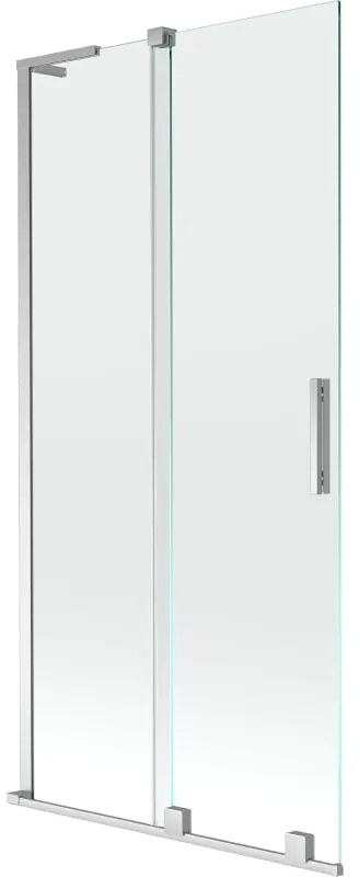 Mexen Velar L, 2-krídlová posuvná vaňová zástena 90 x 150 cm, 8mm číre sklo, chrómový profil, 896-090-003-01-01