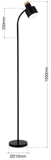 Orion - Stojacia lampa GILI 1xE27/40W/230V čierna