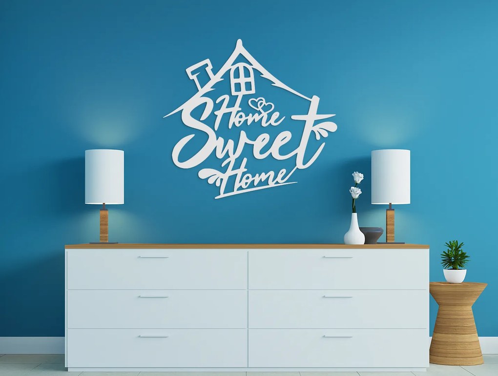drevko Drevená nálepka Home Sweet Home Rozmer obrazu: 32,5 x 35,5 cm, Farba dekorácie: Čierna