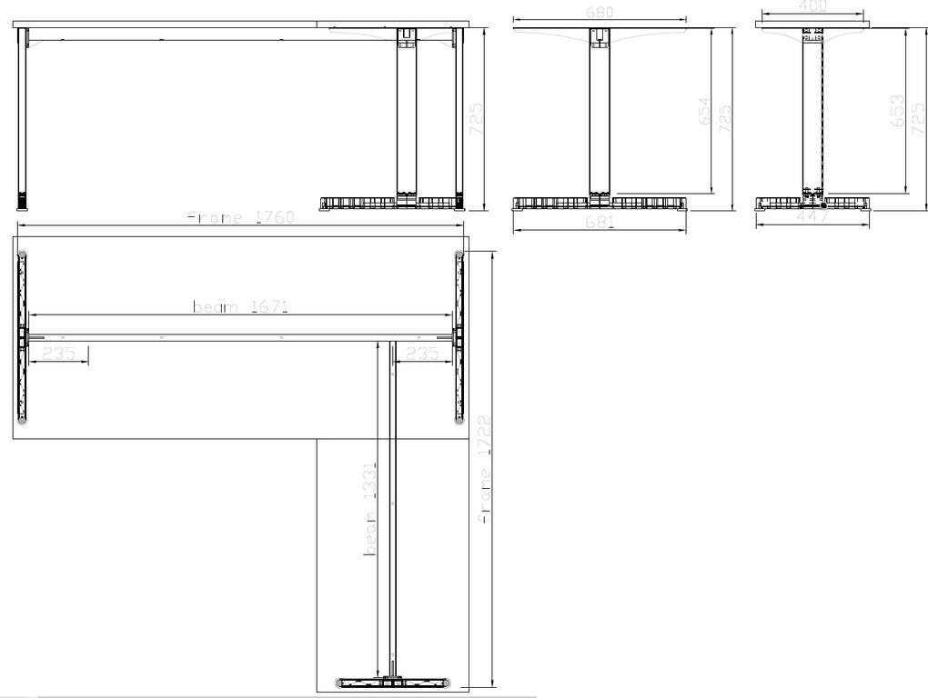 Kancelársky stôl PRIMO BETA L, 180x180 cm, sivá podnož, orech