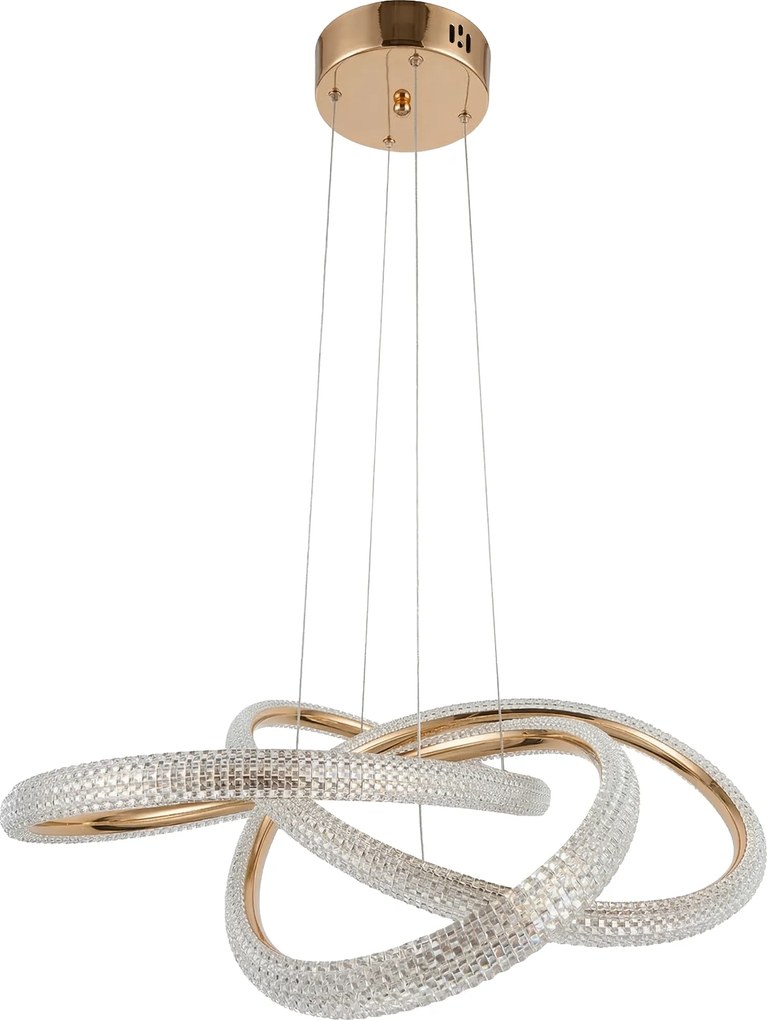 Toolight Toolight, LED závesné svietidlo 60cm, 100W, 4000K, 5000lm, G153-CP, zlatá lesklá, OSW-07826