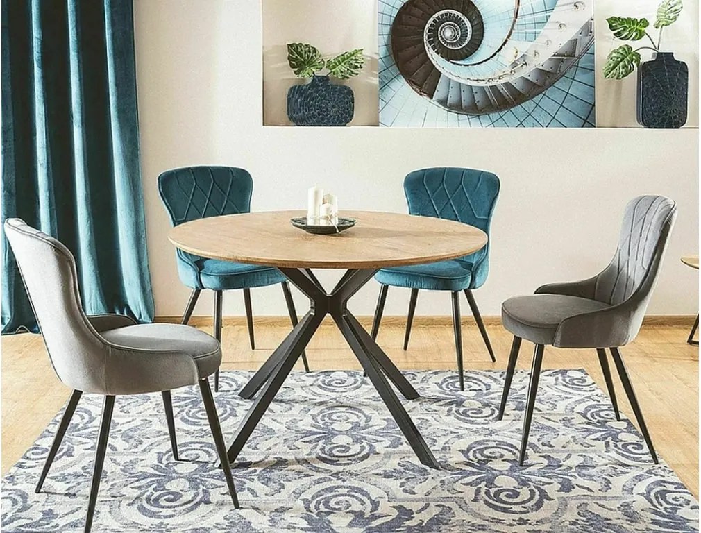 SI Lotosová zamatová stolička sivý