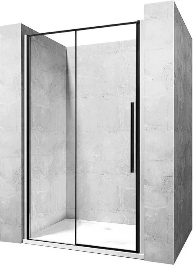REA - SOLAR BLACK MAT posuvné sprchové dvere, čierny, 140 x 195 cm, REA-K6359