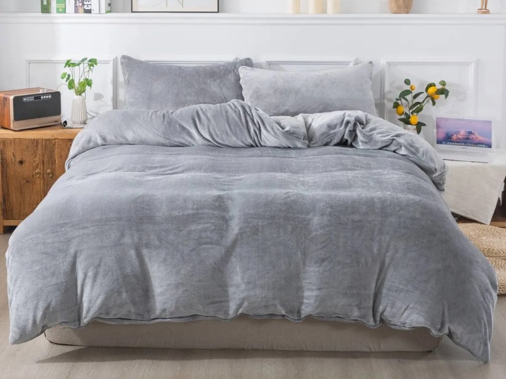 XPOSE® Mikroplyšové obliečky do postieľky JORGA Exclusive - svetlo sivé