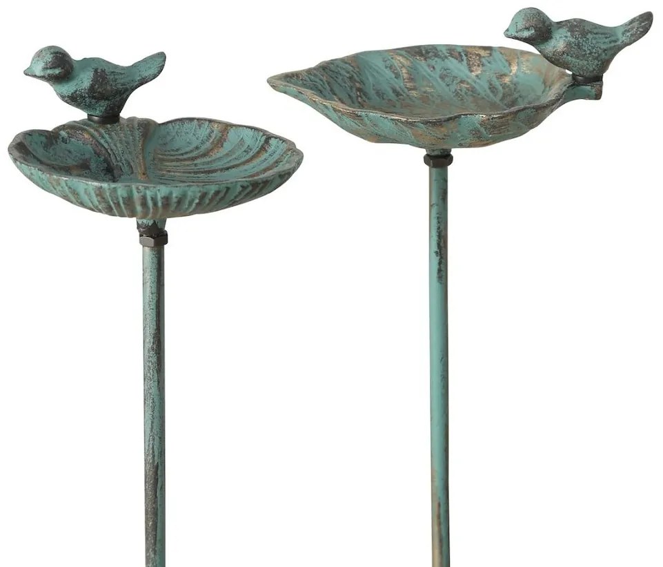 Zapichovacie napájadlo pre vtáky Karla, 98x20x14 cm, liatina, zelená