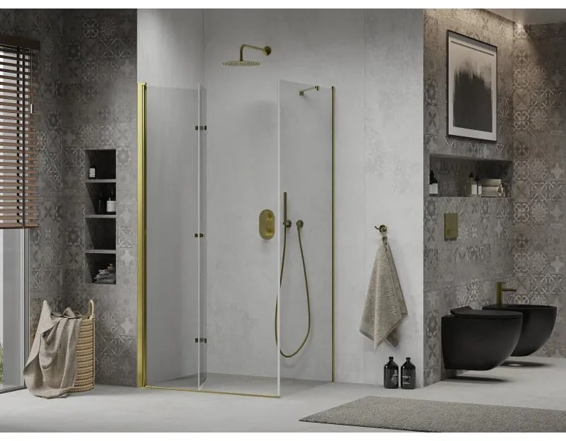 Mexen Lima sprchovací kút 70x80 cm, priehľadná, zlatá, 856-070-080-50-00