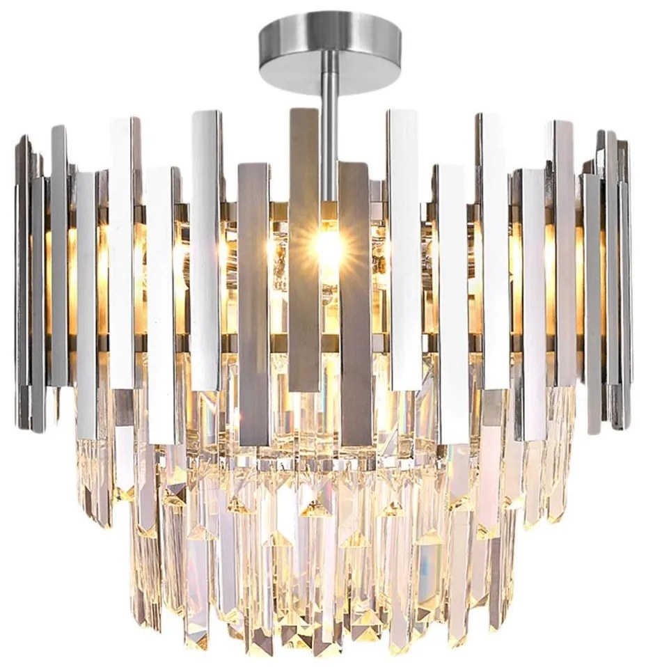 Luster na tyči ASPEN 6xE14/40W/230V matný chróm