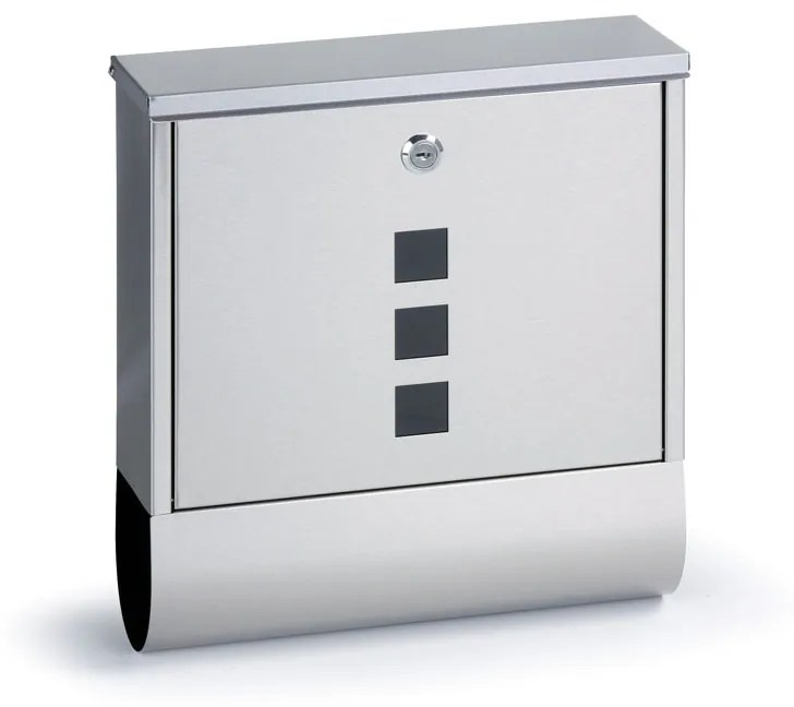 Poštová schránka na noviny a listy, 335 x 305 x 96 mm, nerez