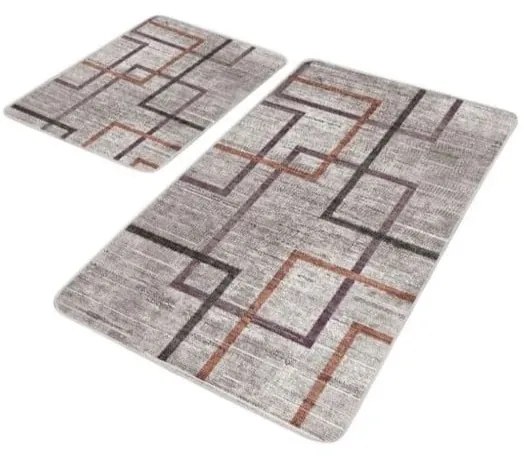 Sivé zamatové kúpeľňové predložky v súprave 2 ks 60x100 cm – Mila Home