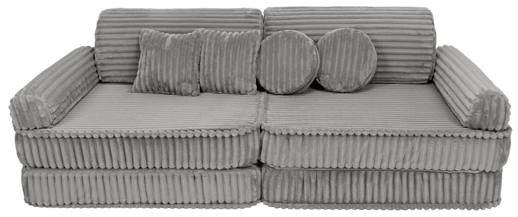 MeowBaby® Churros detská modulárna pohovka Premium, Moon Dust Grey