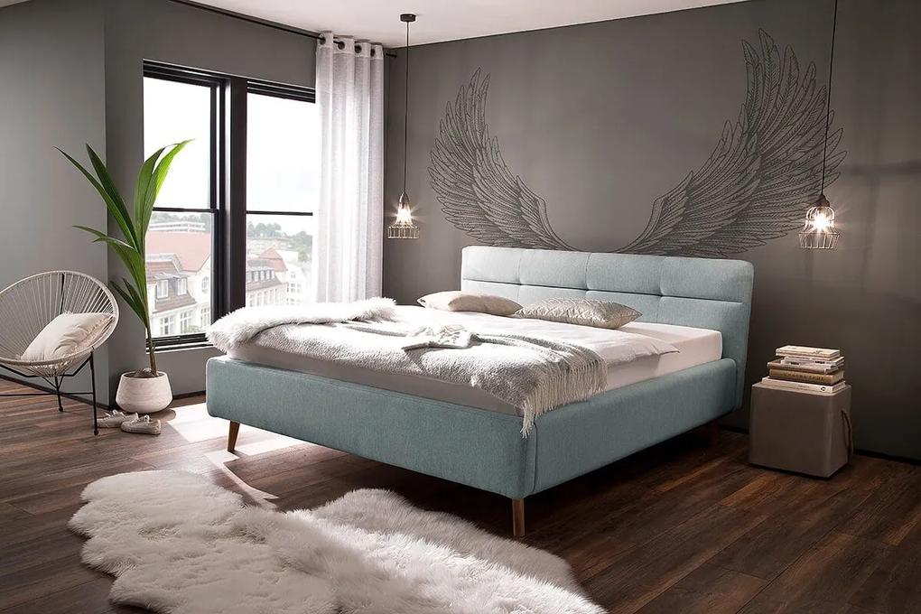 Čalúnená posteľ anika s úložným priestorom 160 x 200 modrá MUZZA